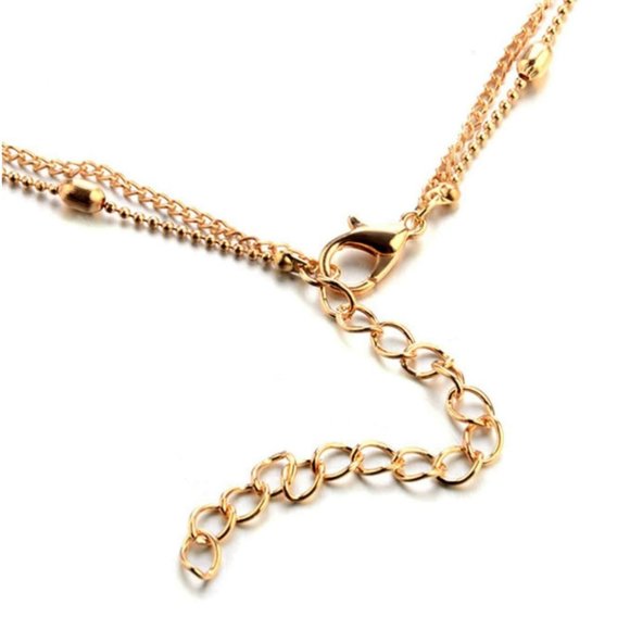 NEW Heart Layered Chain Pendant Gold Necklace - Picture 4 of 4